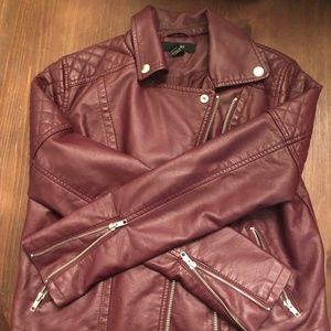 Maroon Leather Jacket